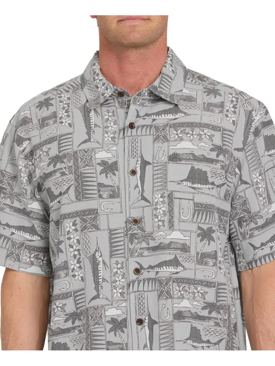 Мужская рубашка с коротким рукавом Quiksilver East Cape Quiksilver Waterman — изображение 2 из 3, фантомный