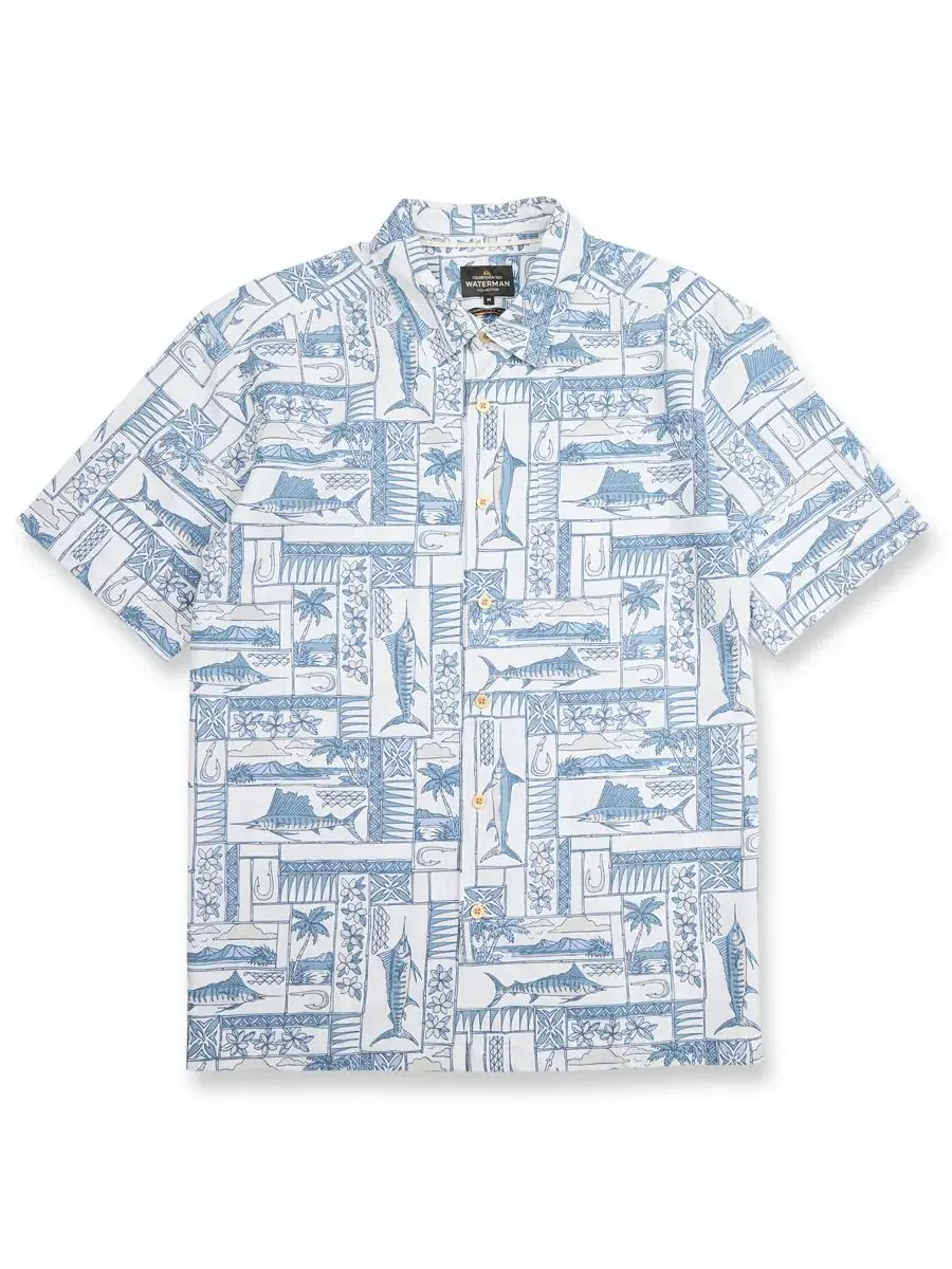 Мужская рубашка с коротким рукавом Quiksilver East Cape Quiksilver Waterman — изображение 4 из 5, белый