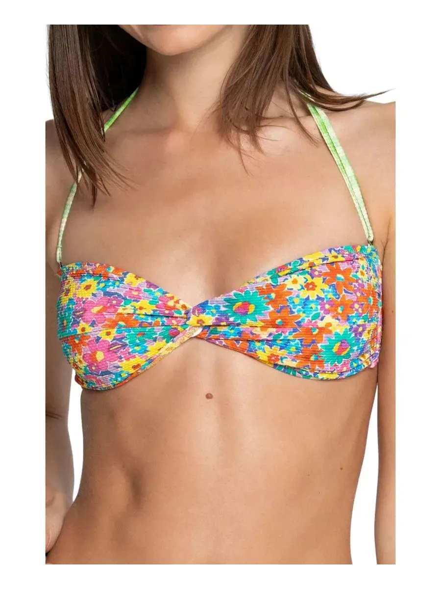 Топ-бандо с регулируемой завязкой на шее Nia On The Rocks Bright Swimwear — изображение 1 из 3, луговой