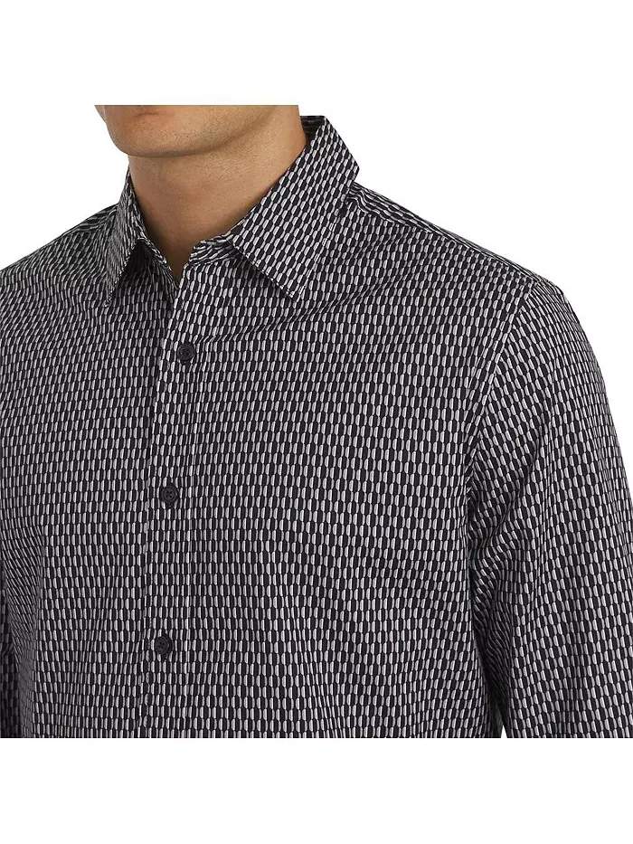 Мужская рубашка Chancey из стрейч-хлопкового поплина Dkny — изображение 3 из 3, черный