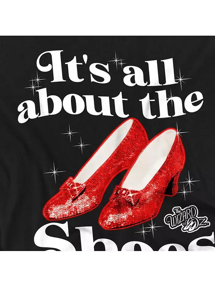 Большой и высокий футболка All About The Shoes Wizard Of Oz — изображение 3 из 3, черный