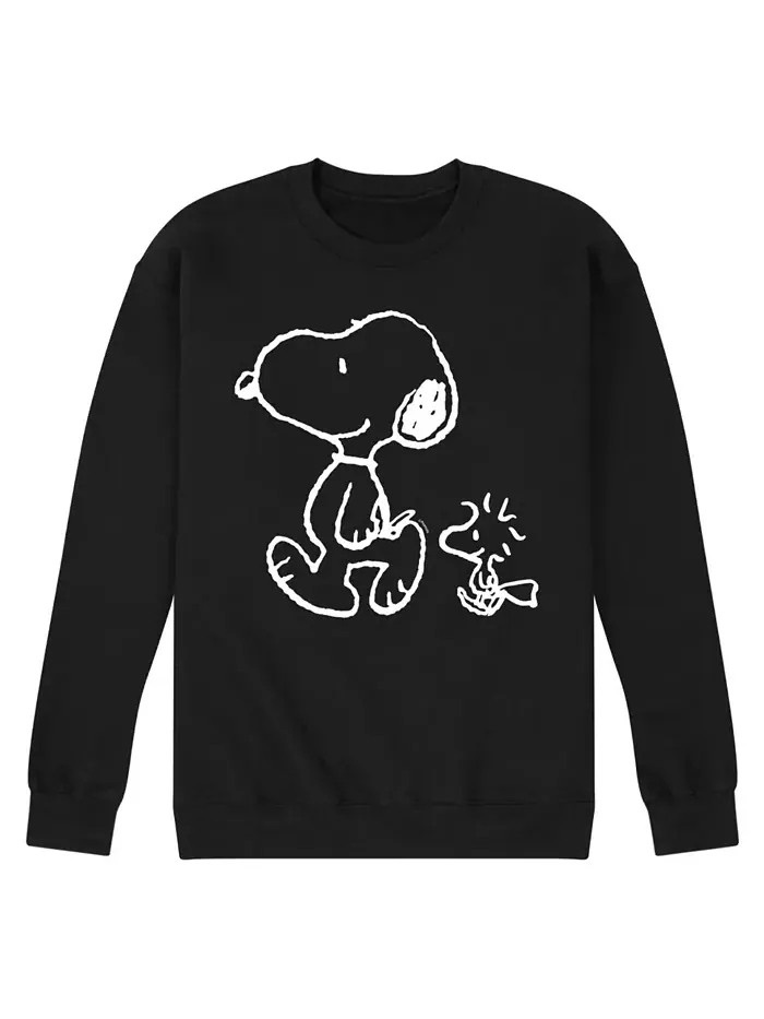 Гибридный флисовый свитшот Hybrid Apparel Snoopy Woodstock Walk для мужчин AIRWAVES — изображение 1 из 6, черный