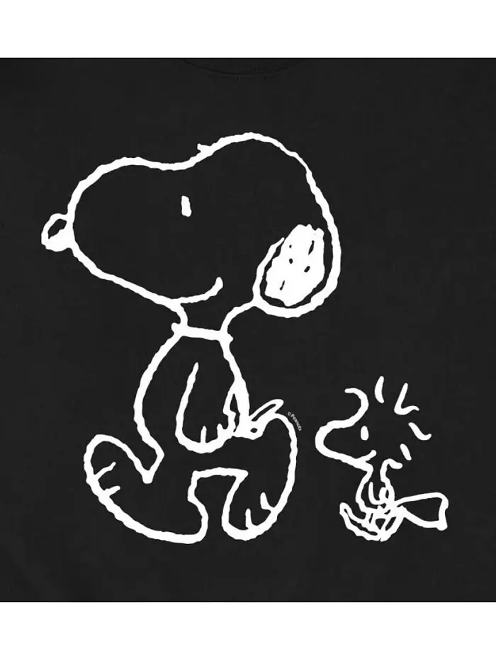 Гибридный флисовый свитшот Hybrid Apparel Snoopy Woodstock Walk для мужчин AIRWAVES — изображение 2 из 6, черный
