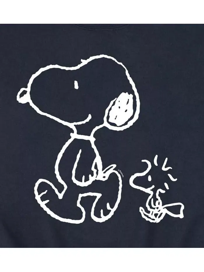 Гибридный флисовый свитшот Hybrid Apparel Snoopy Woodstock Walk для мужчин AIRWAVES — изображение 5 из 6, черный