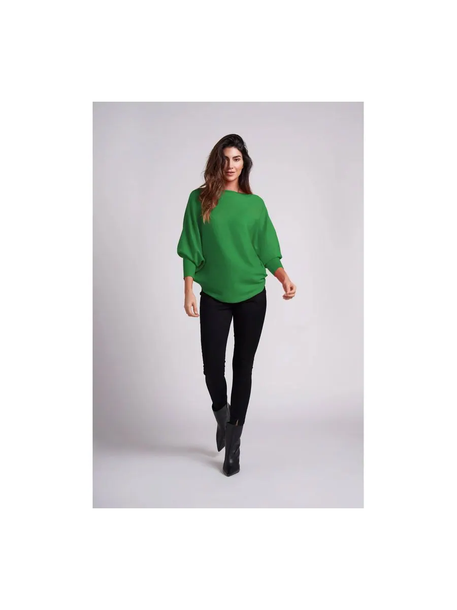 Женский свитер Ivy Oversized с рукавами летучая мышь длиной 3/4 Caldwell Collection — изображение 3 из 3, зеленый