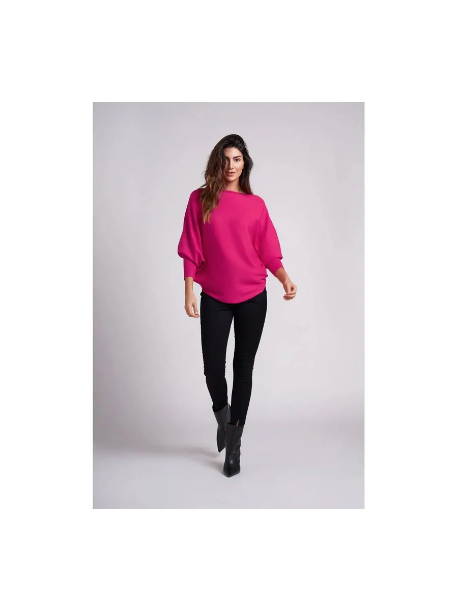 Женский свитер Ivy Oversized с рукавами летучая мышь длиной 3/4 Caldwell Collection — изображение 2 из 3, розовый