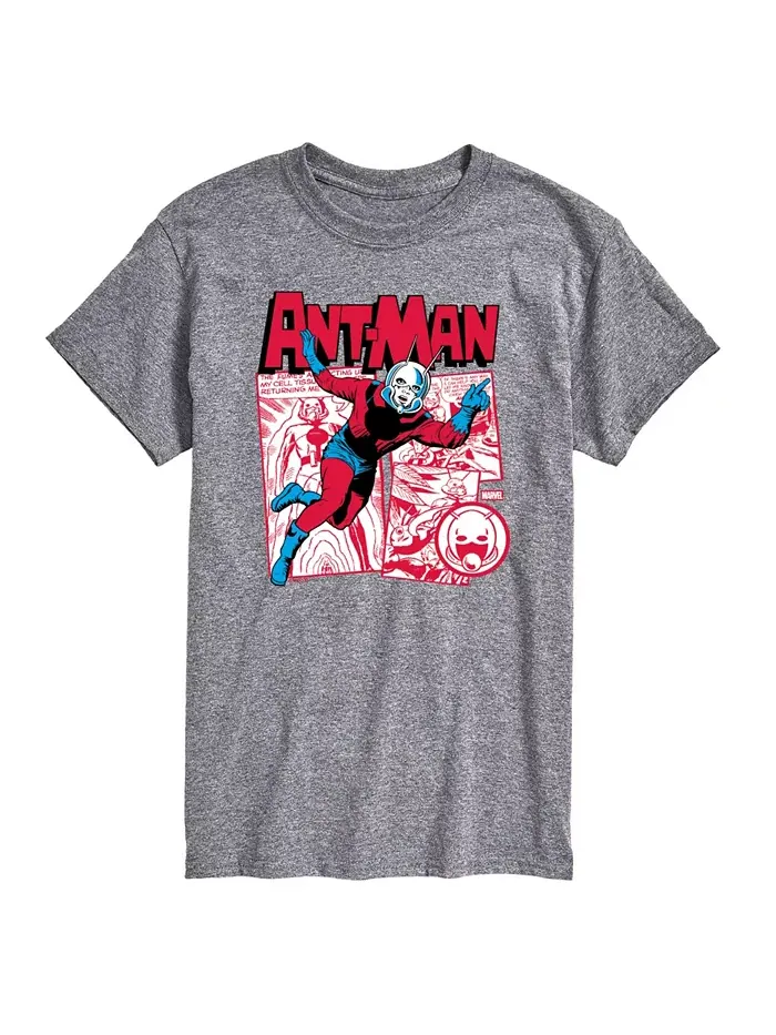 Мужская футболка с коротким рукавом Marvel "Ant-Man" в комиксовом стиле AIRWAVES — изображение 1 из 3, серый