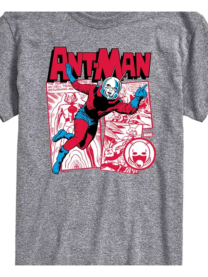 Мужская футболка с коротким рукавом Marvel "Ant-Man" в комиксовом стиле AIRWAVES — изображение 2 из 3, серый