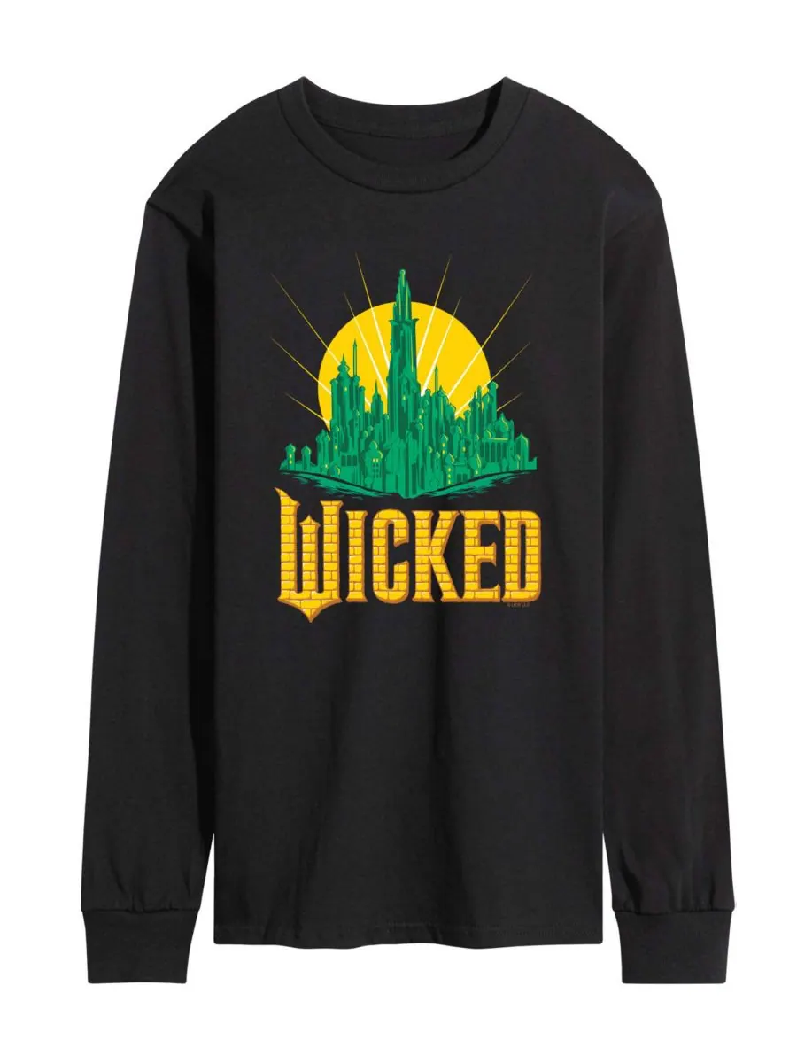 Мужская футболка с длинными рукавами Wicked Part 2 Emerald City с графическим принтом AIRWAVES — изображение 1 из 3, черный