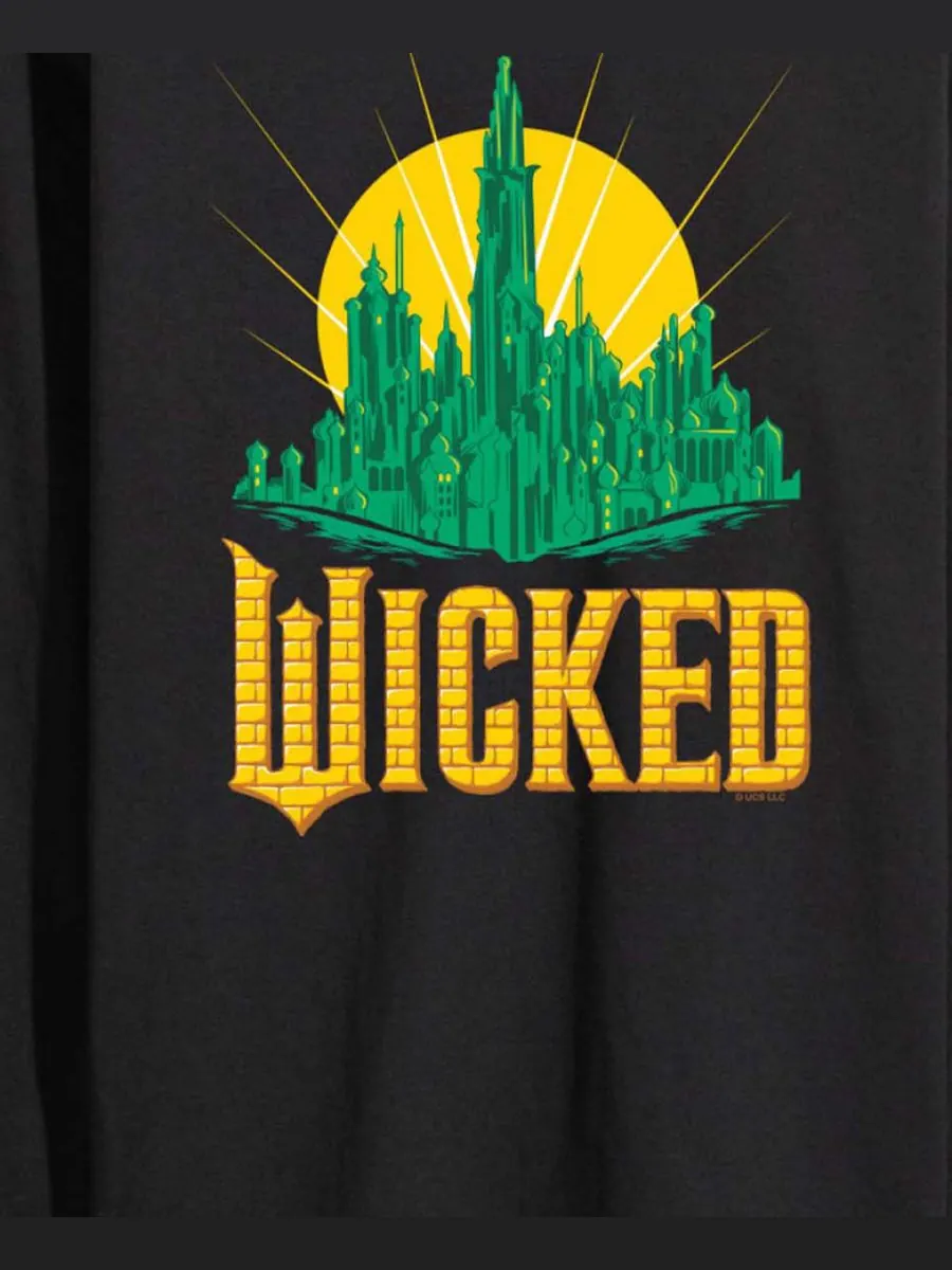 Мужская футболка с длинными рукавами Wicked Part 2 Emerald City с графическим принтом AIRWAVES — изображение 3 из 3, черный