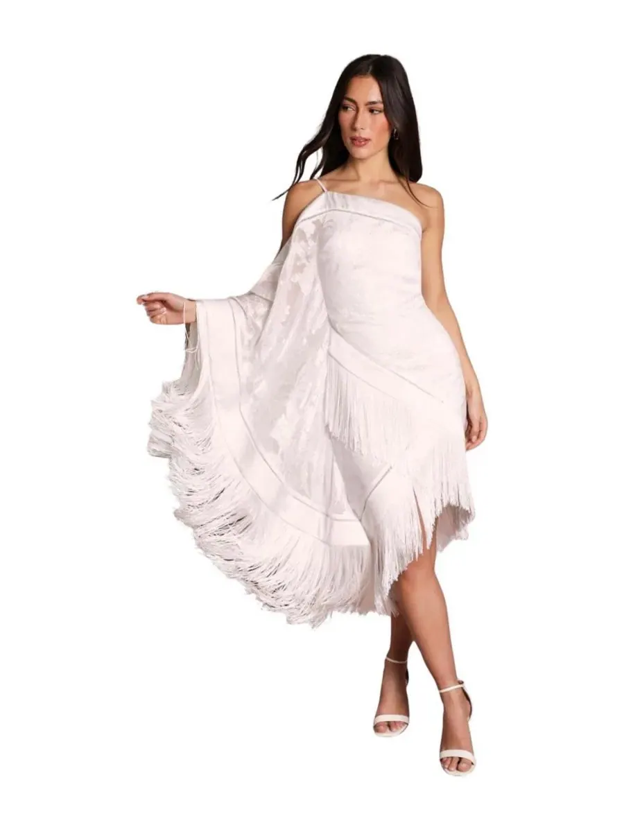 Асимметричное платье с бахромой, модель Asymmetric Fringe One-Shoulder Coast