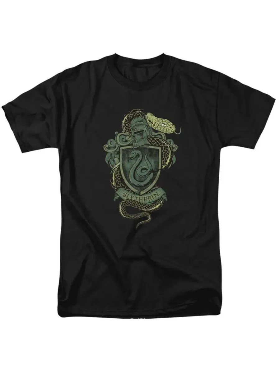 Футболка с принтом Slytherin Snake Crest Harry Potter — изображение 1 из 3, черный