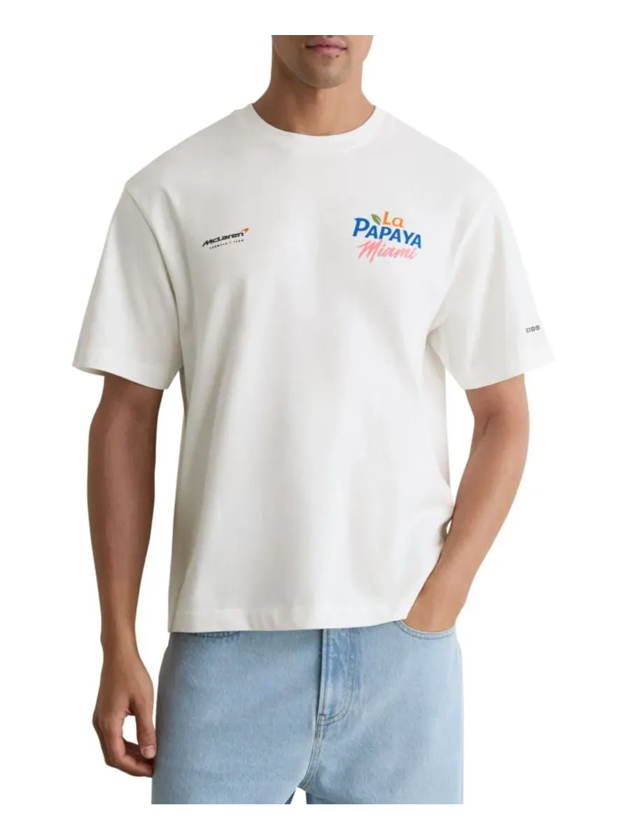 Футболка с принтом La Papaya Miami McLaren Racing REISS — изображение 1 из 4, белый