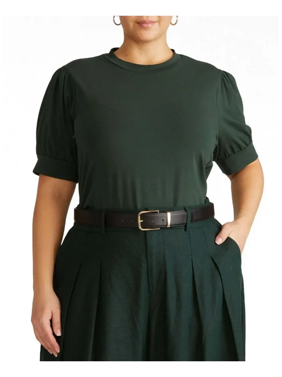 Футболка с рукавом-фонарик Plus Size Pouf Sleeve Tee Universal Standard — изображение 1 из 3, зеленый