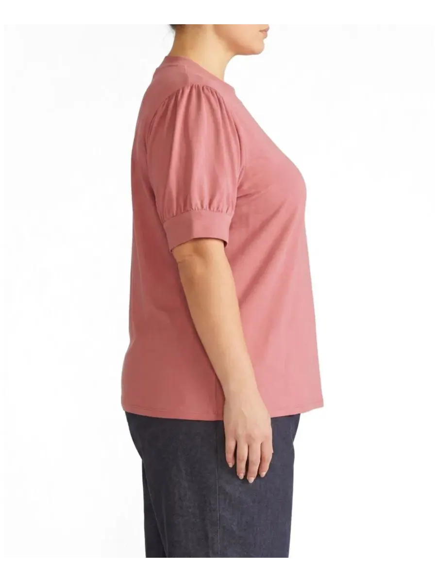 Футболка с пышными рукавами, модель Pouf Sleeve Tee Universal Standard — изображение 2 из 3, розовый
