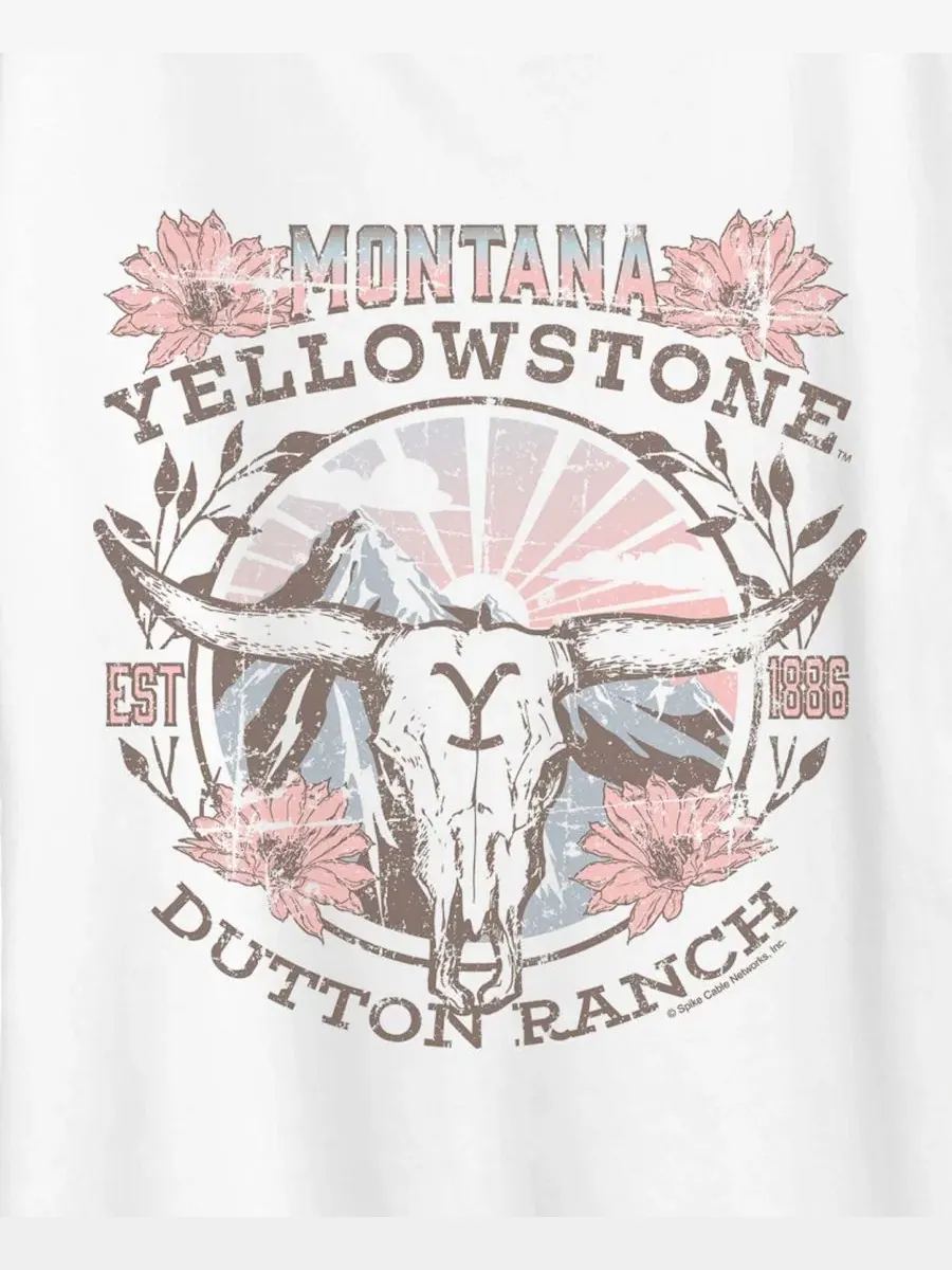 Футболка с принтом Dutton Ranch Plus Size Hybrid Apparel — изображение 3 из 3, белый