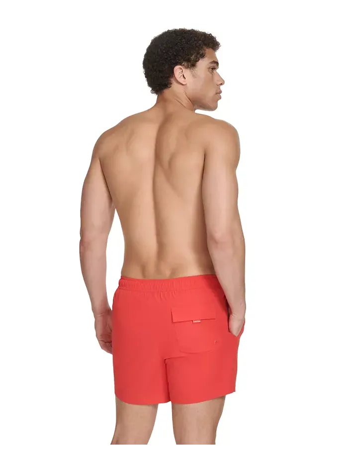 Мужские основные плавки Euro Regular-Fit Quick-Dry 5" с компрессионным лайнером Calvin Klein — изображение 2 из 6, красный