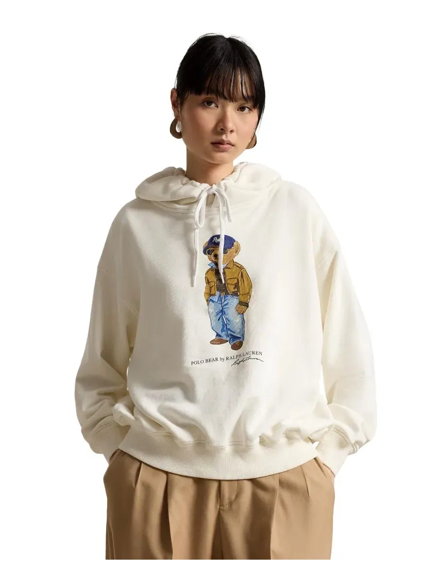 Худи с капюшоном и длинным рукавом Island Fleece Knit Hooded Long-Sleeve Sweatshirt Polo Ralph — изображение 1 из 6, белый