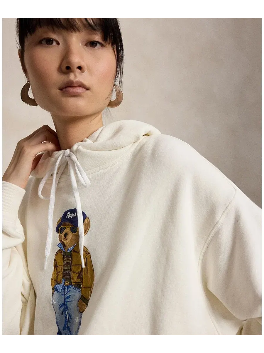 Худи с капюшоном и длинным рукавом Island Fleece Knit Hooded Long-Sleeve Sweatshirt Polo Ralph — изображение 3 из 6, белый