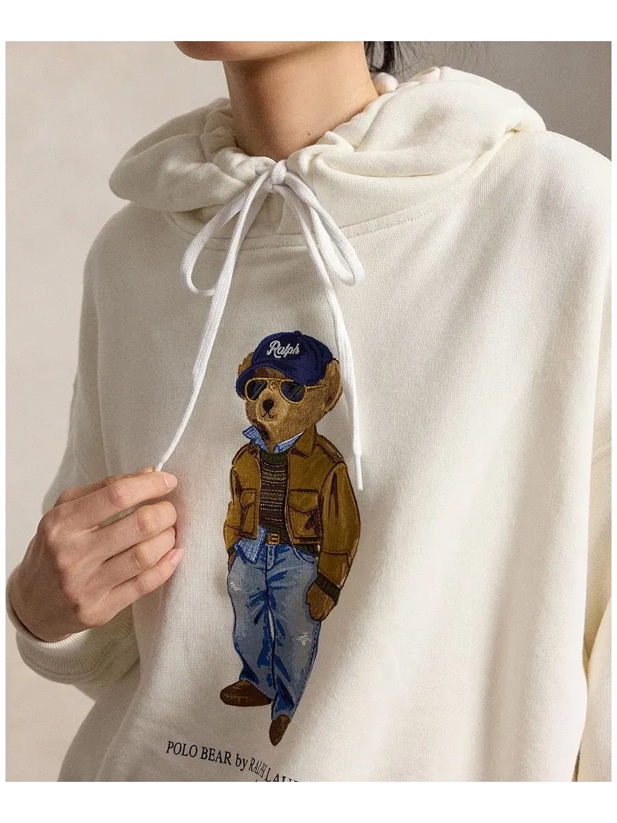 Худи с капюшоном и длинным рукавом Island Fleece Knit Hooded Long-Sleeve Sweatshirt Polo Ralph — изображение 4 из 6, белый
