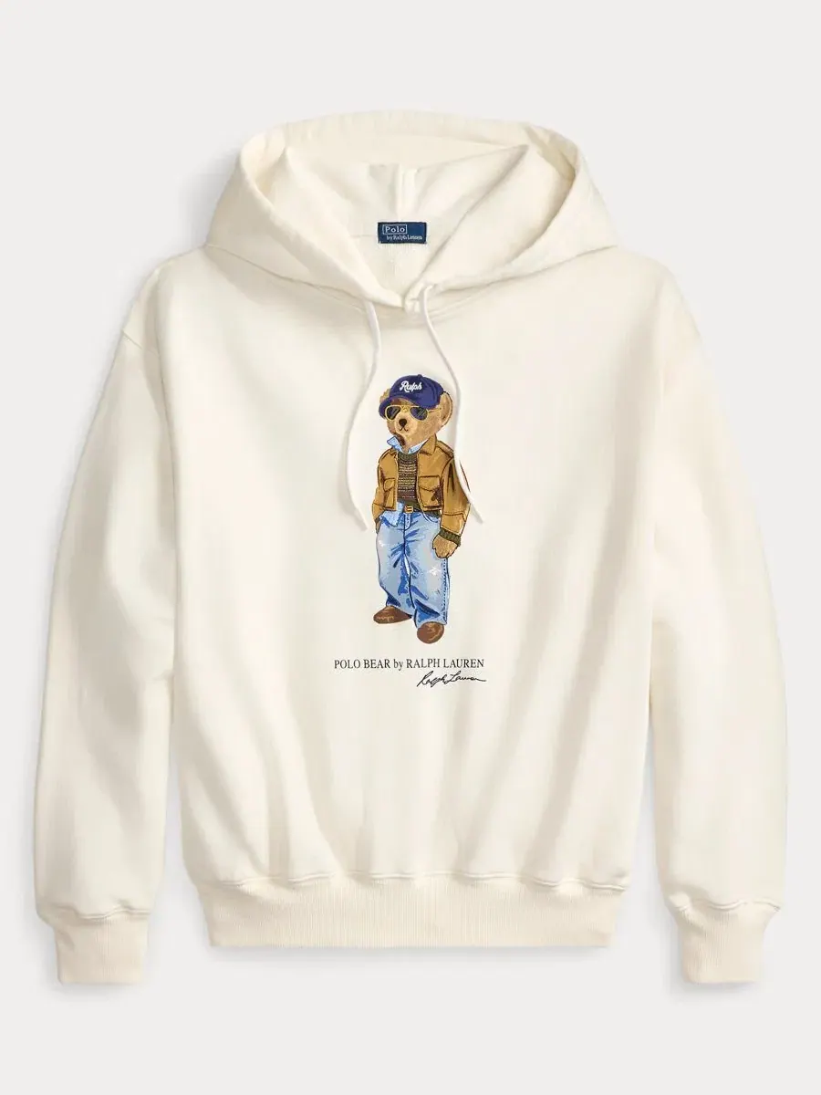 Худи с капюшоном и длинным рукавом Island Fleece Knit Hooded Long-Sleeve Sweatshirt Polo Ralph — изображение 5 из 6, белый