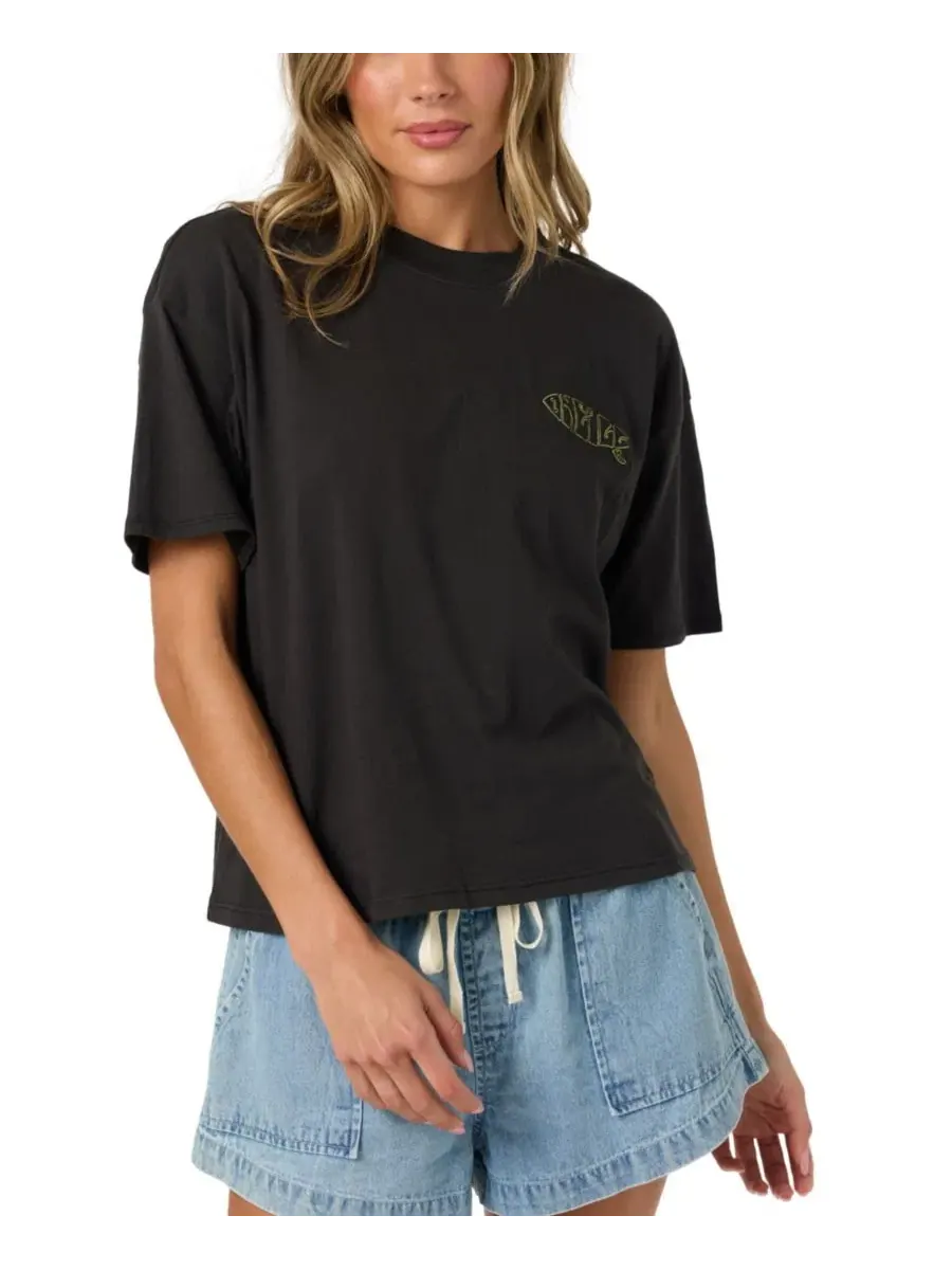 Футболка с принтом Board Graphic, модель Women's Board Graphic Crewneck T-Shirt O'Neill — изображение 4 из 7, черный