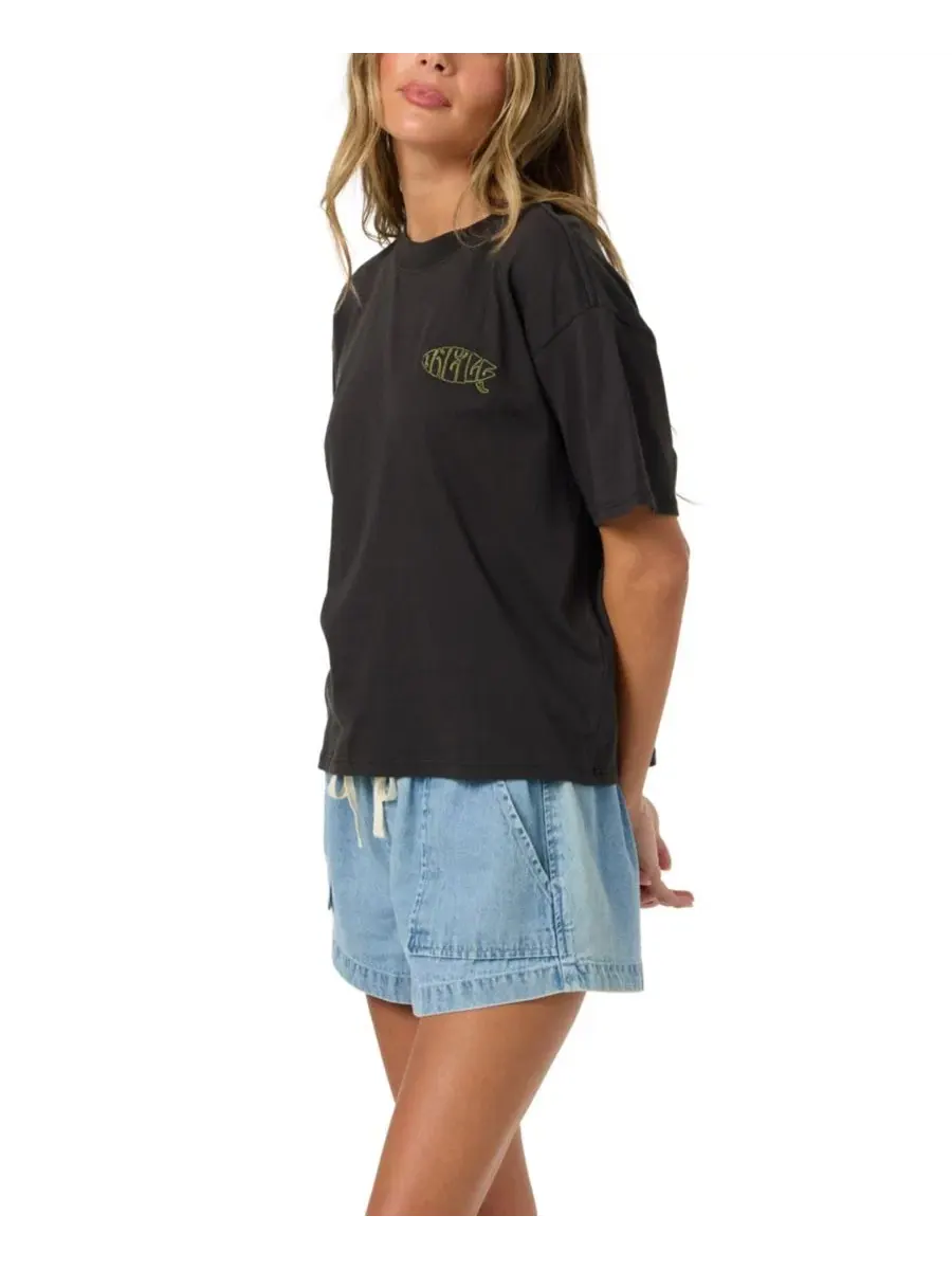 Футболка с принтом Board Graphic, модель Women's Board Graphic Crewneck T-Shirt O'Neill — изображение 6 из 7, черный