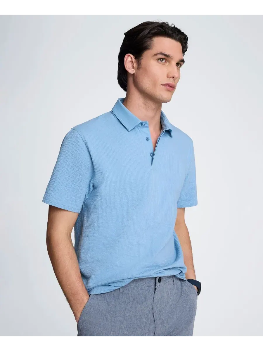 Поло из хлопкового пике Kenneth Cole — изображение 6 из 6, синий