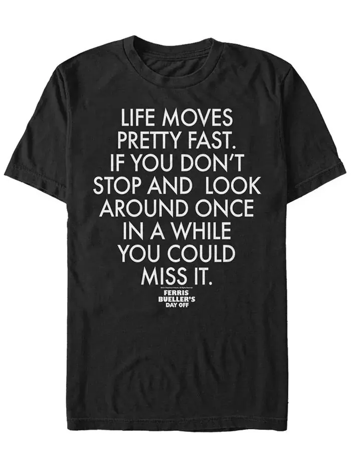 Футболка с коротким рукавом Paramount Men's Ferris Buller's Day Off Life Moves Pretty Fast Fifth Sun — изображение 1 из 1