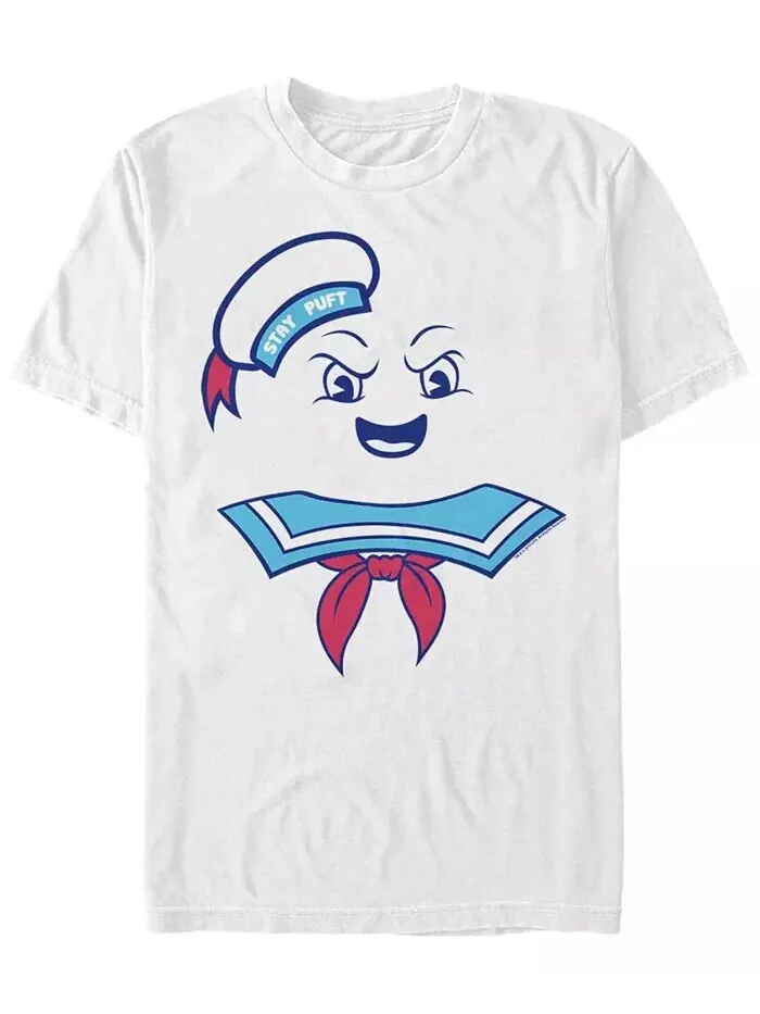 Футболка с коротким рукавом для костюма на Хэллоуин от Ghostbusters Stay Puft Big Face Fifth Sun — изображение 1 из 1, белый