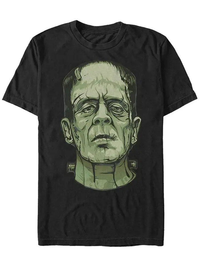 Мужская футболка с коротким рукавом Universal Monsters Frankenstein Big Face Fifth Sun — изображение 1 из 1, черный