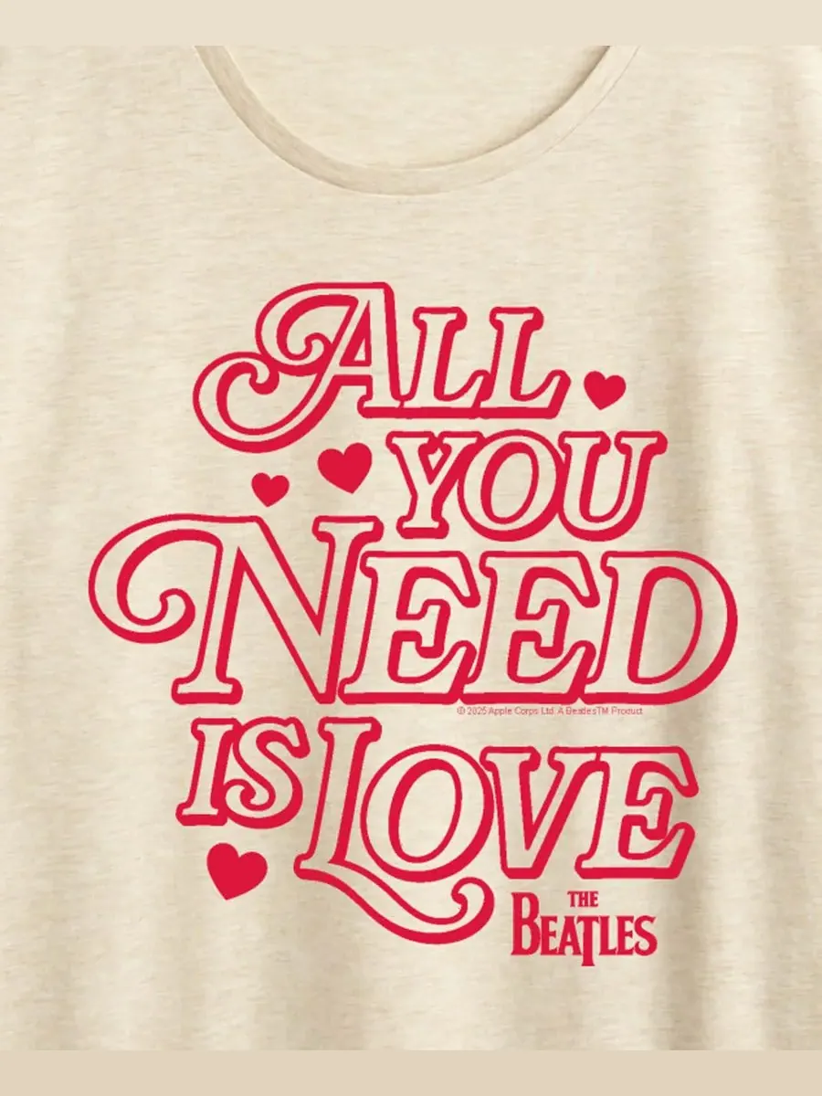 Женская футболка с коротким рукавом и графическим принтом "All You Need Is Love Beatles" Hybrid — изображение 2 из 3