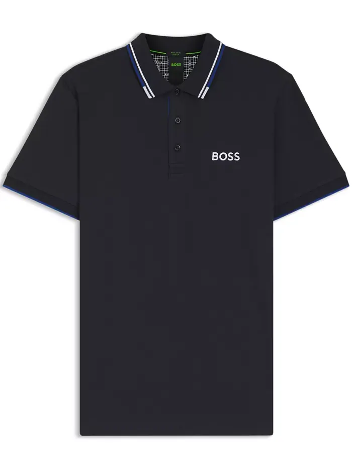 Мужская поло из хлопковой ткани Hugo Boss — изображение 2 из 5, синий