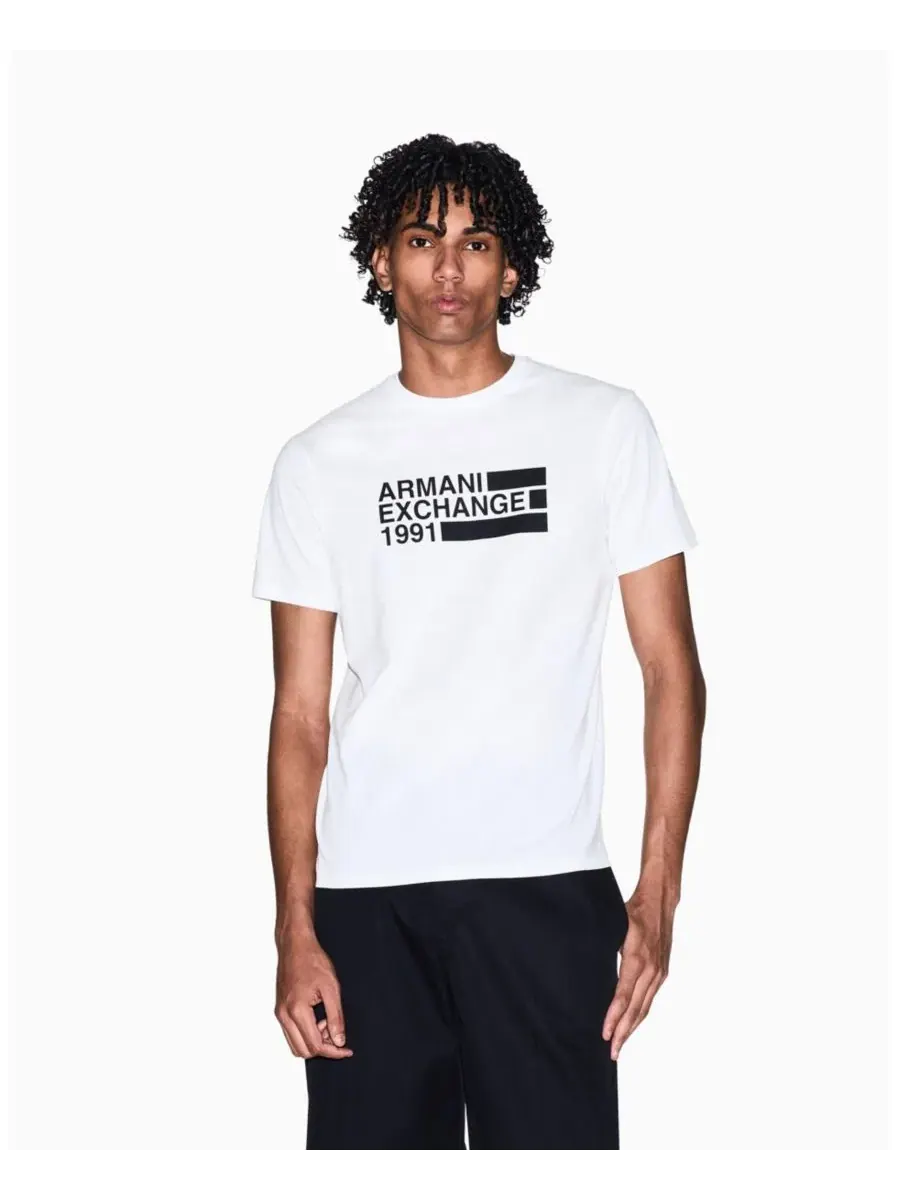 Футболка с принтом Armani Exchange 1991 Logo A|X Armani Exchange — изображение 1 из 5, белый