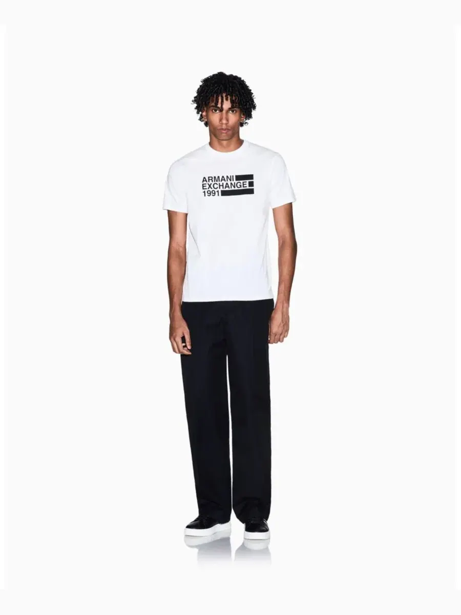 Футболка с принтом Armani Exchange 1991 Logo A|X Armani Exchange — изображение 2 из 5, белый