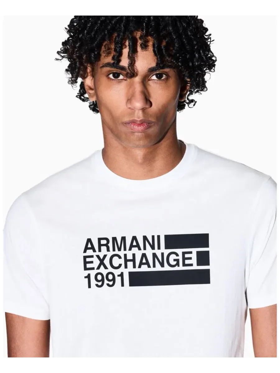 Футболка с принтом Armani Exchange 1991 Logo A|X Armani Exchange — изображение 4 из 5, белый