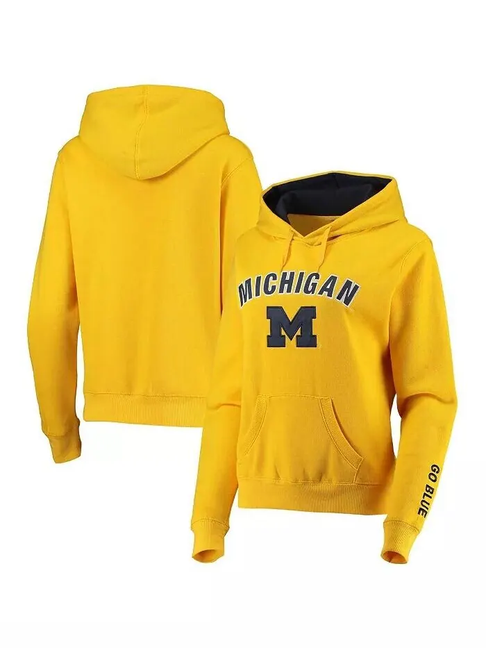 Женская толстовка с капюшоном Maize Michigan Wolverines Arch and Logo 1 Colosseum — изображение 1 из 3