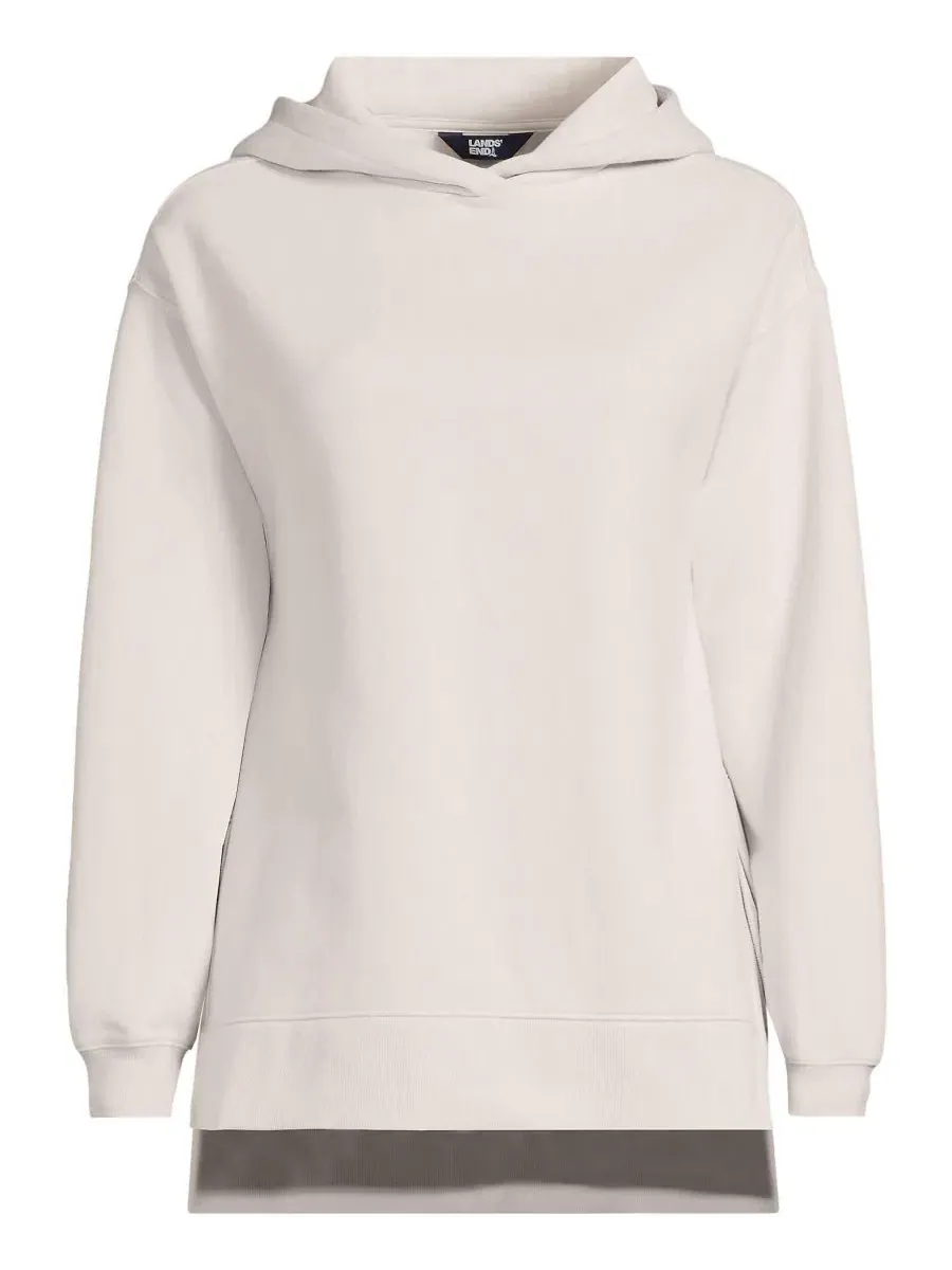 Женская толстовка с длинными рукавами и капюшоном Serious Sweats Lands' End — изображение 3 из 4, песочный