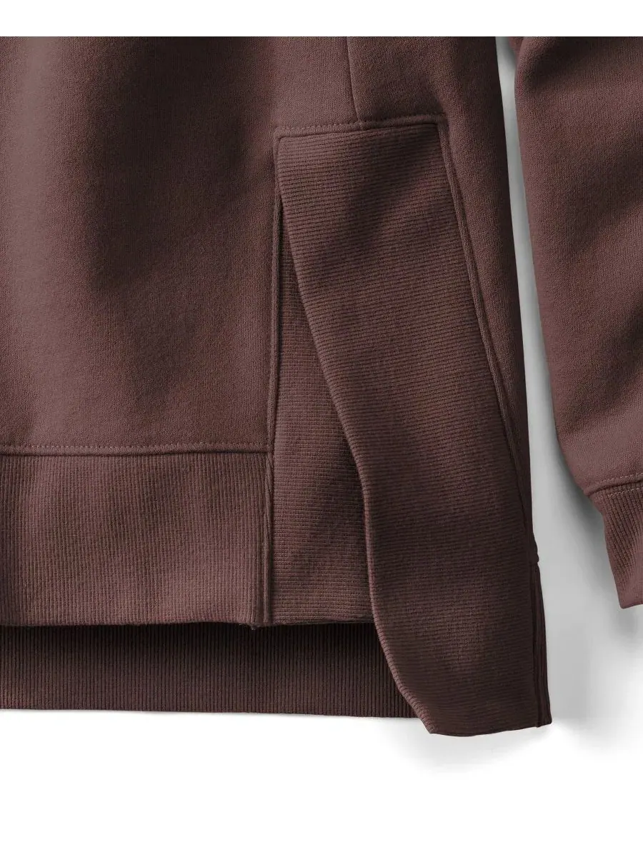 Женская толстовка с длинными рукавами и капюшоном Serious Sweats Lands' End — изображение 4 из 4, насыщенный коричневый