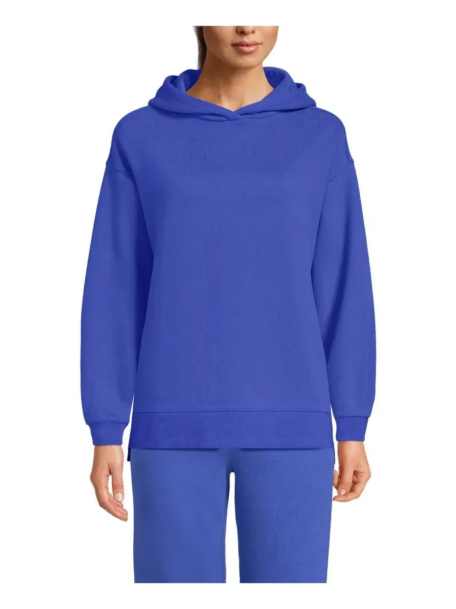 Женская толстовка с длинными рукавами и капюшоном Serious Sweats Lands' End — изображение 1 из 4, синий