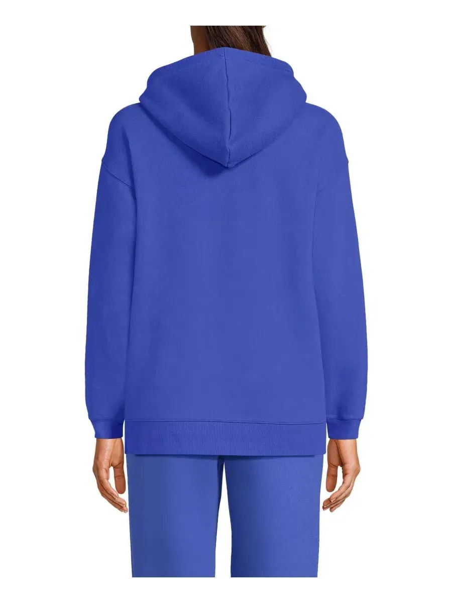 Женская толстовка с длинными рукавами и капюшоном Serious Sweats Lands' End — изображение 2 из 4, синий