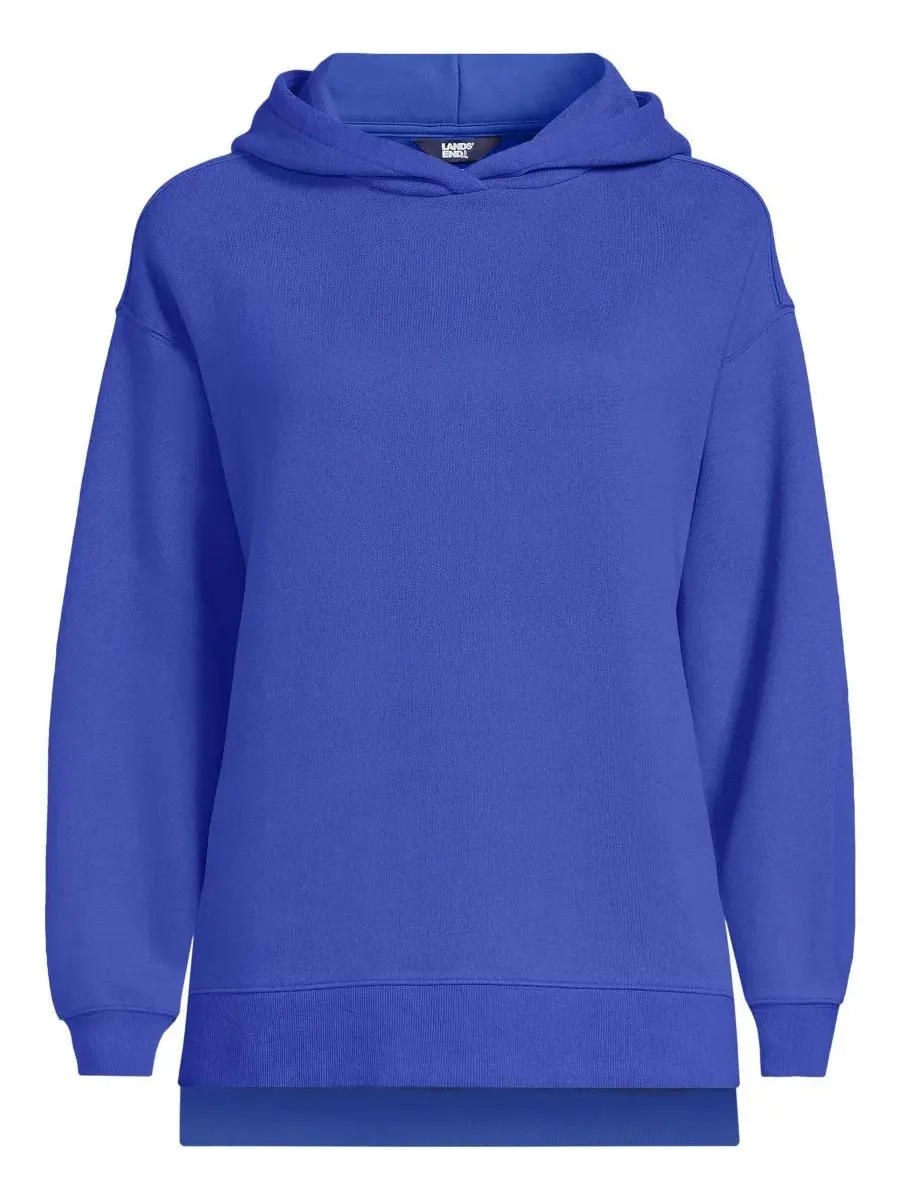 Женская толстовка с длинными рукавами и капюшоном Serious Sweats Lands' End — изображение 3 из 4, синий