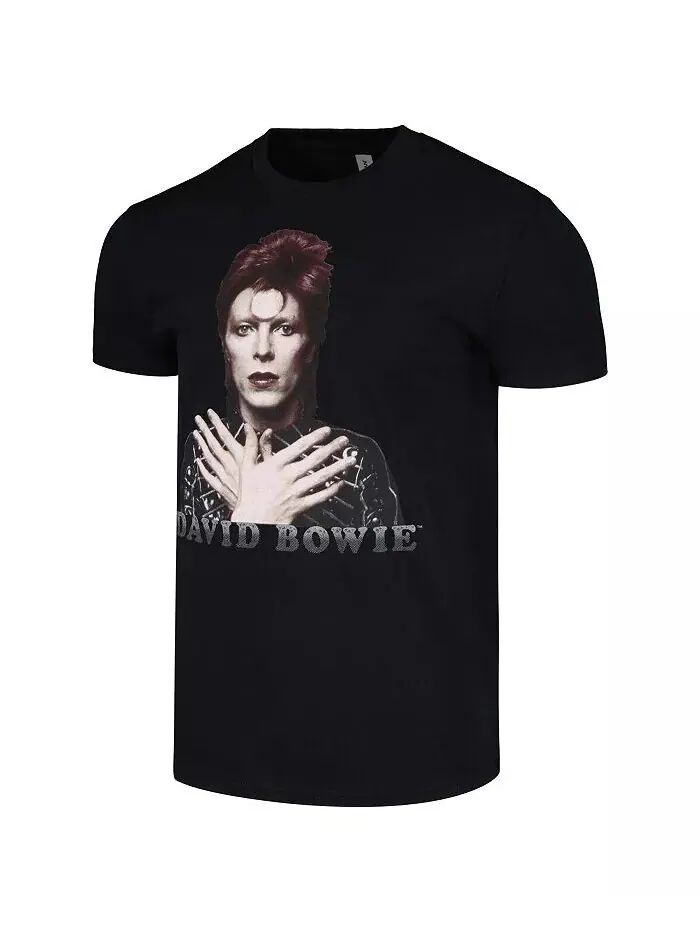 Мужская и женская черная футболка David Bowie Ziggy 1973 HiFi Entertainment — изображение 3 из 3