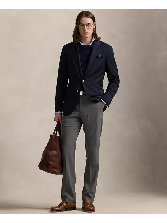 Мужские брюки Manhasset прямого кроя с эластичной тканью Polo Ralph Lauren — изображение 1 из 5, светлый серый