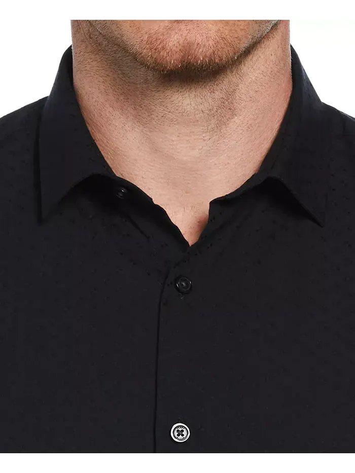 Мужская рубашка из ткани в рубчик Perry Ellis — изображение 3 из 3, черный