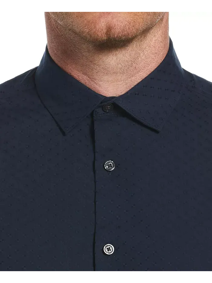 Мужская рубашка из ткани в рубчик Perry Ellis — изображение 3 из 3, сапфировый
