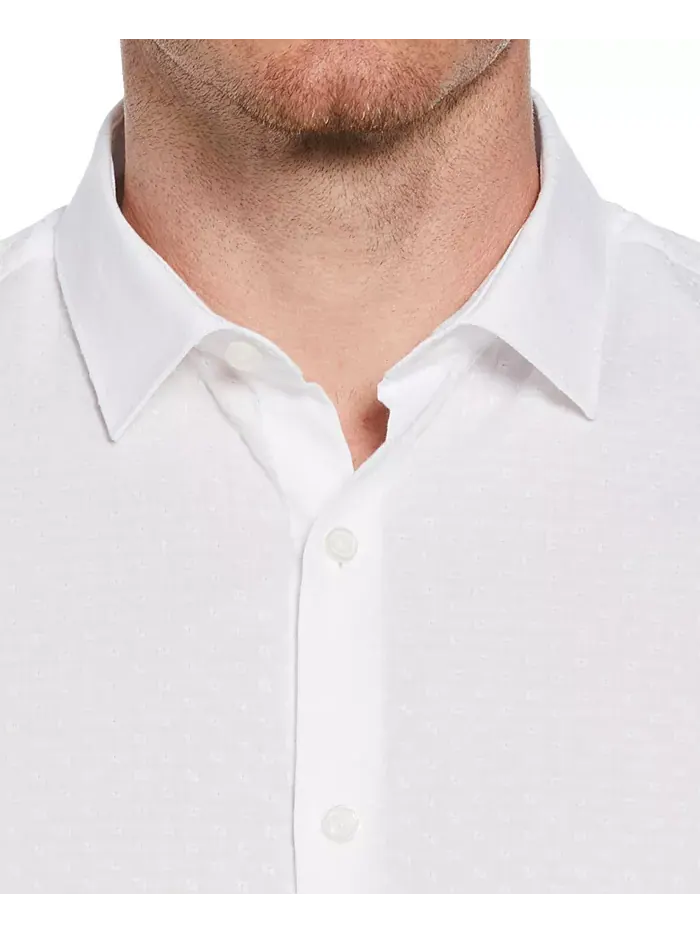 Мужская рубашка из ткани в рубчик Perry Ellis — изображение 2 из 3, яркий белый