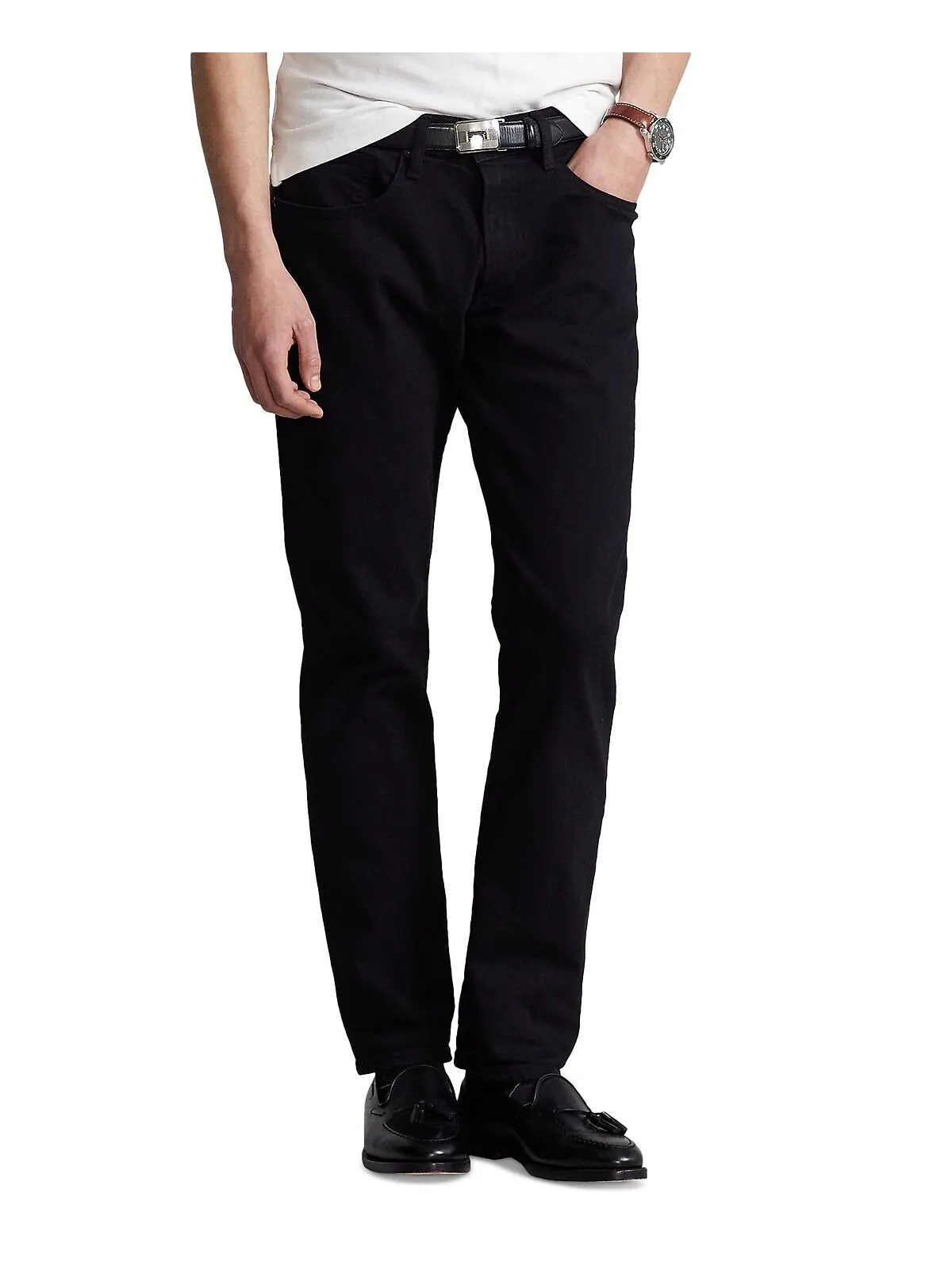 Мужские прямые джинсы hampton relaxed Polo Ralph Lauren — изображение 7 из 12, черный