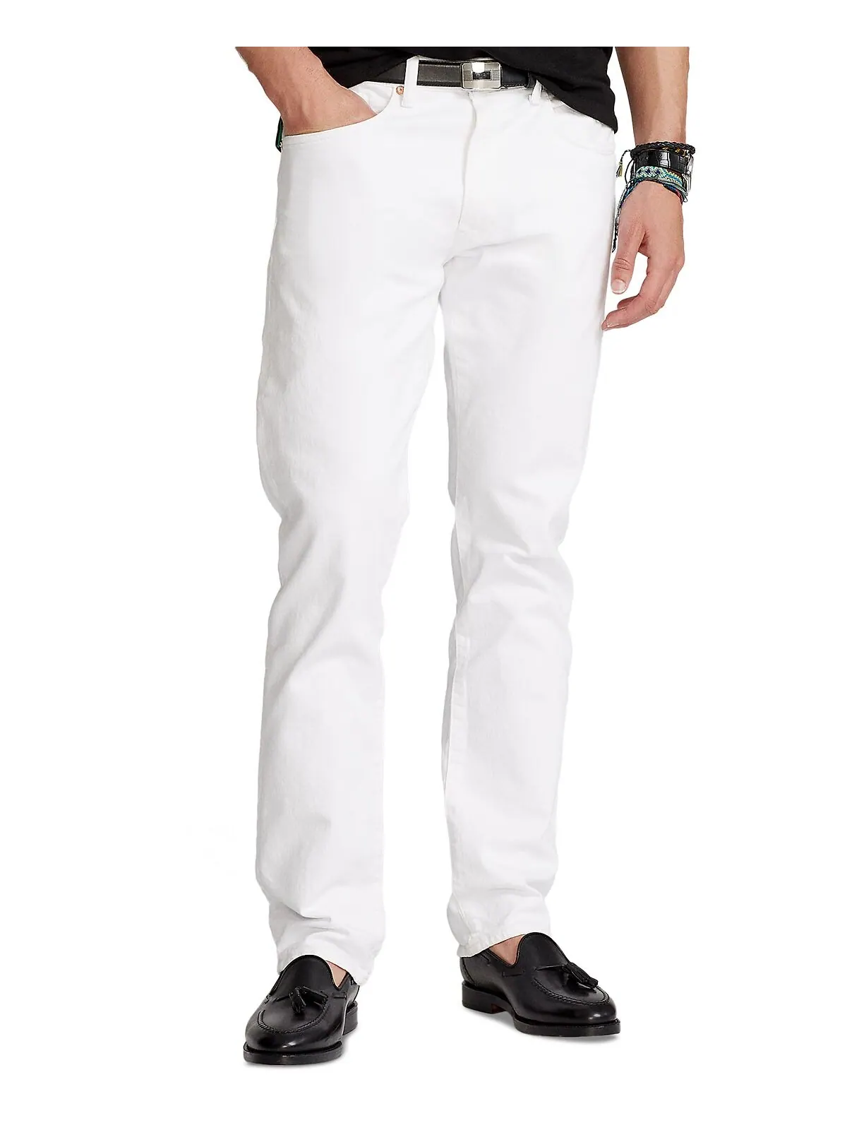 Мужские прямые джинсы hampton relaxed Polo Ralph Lauren — изображение 3 из 12, белый