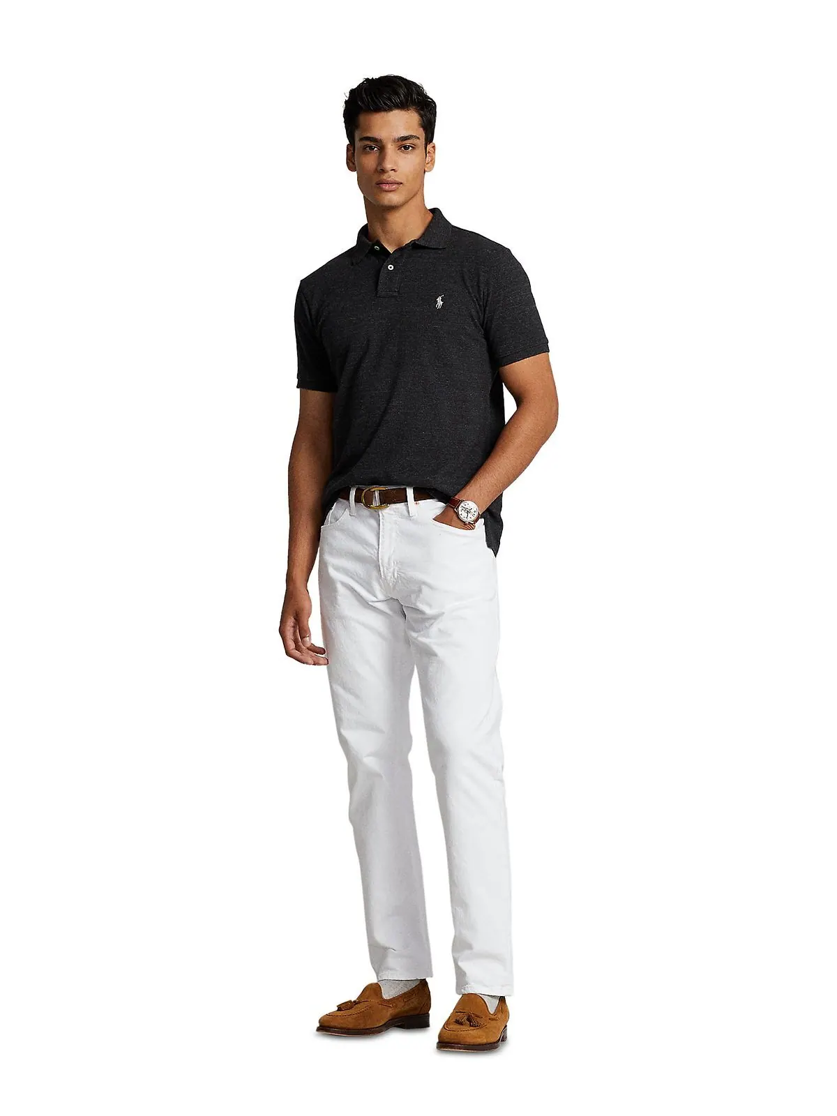 Мужские прямые джинсы hampton relaxed Polo Ralph Lauren — изображение 6 из 12, белый